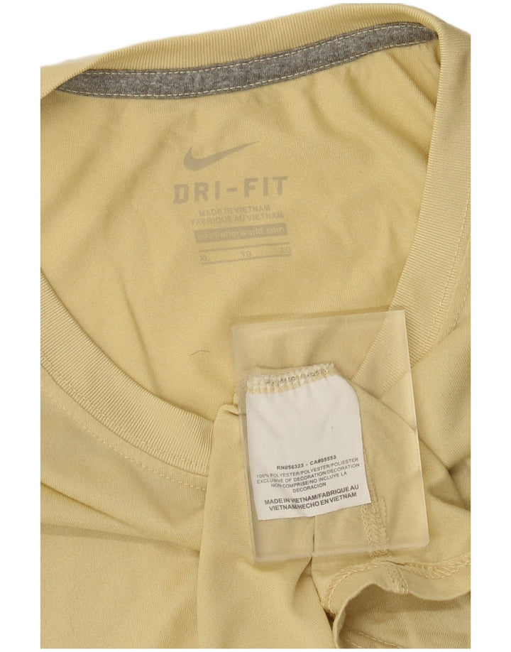 Nike Mens Dri Fit Top Long Sleeve XL Yellow Polyester
