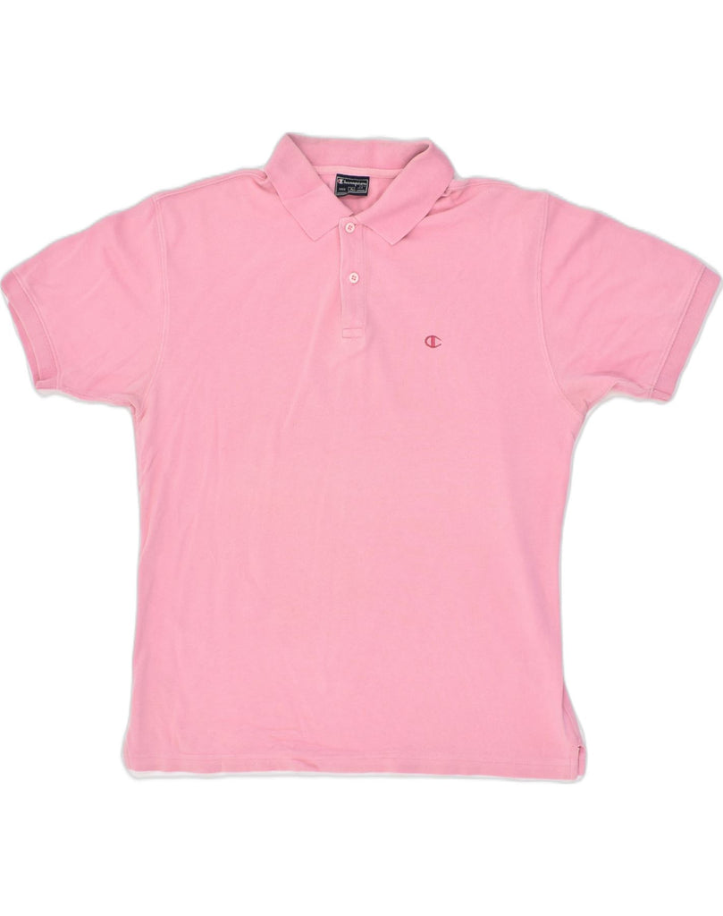 CHAMPION Mens Polo Shirt Medium Pink Cotton | Vintage Champion | Thrift | Second-Hand Champion | Used Clothing | Messina Hembry 