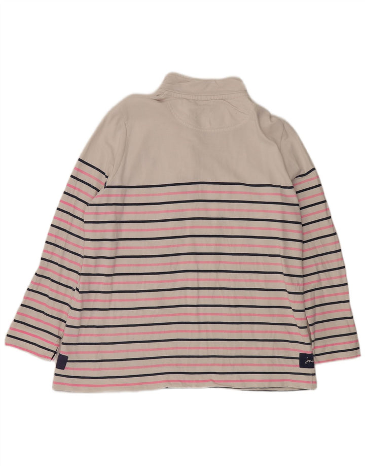 JOULES Womens Button Neck Sweatshirt Jumper UK 20 2XL  White Striped