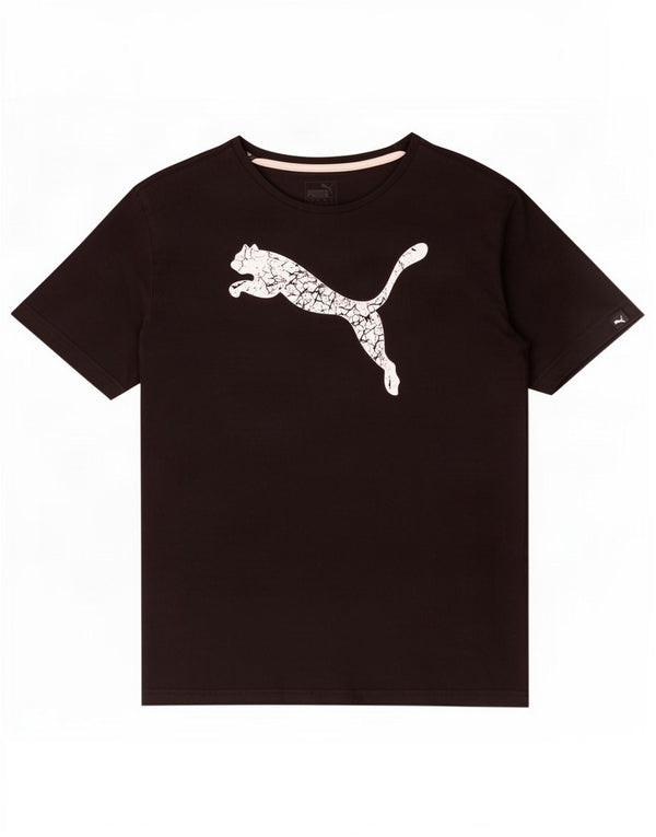 Puma Mens Graphic T-Shirt Top Medium Black Cotton