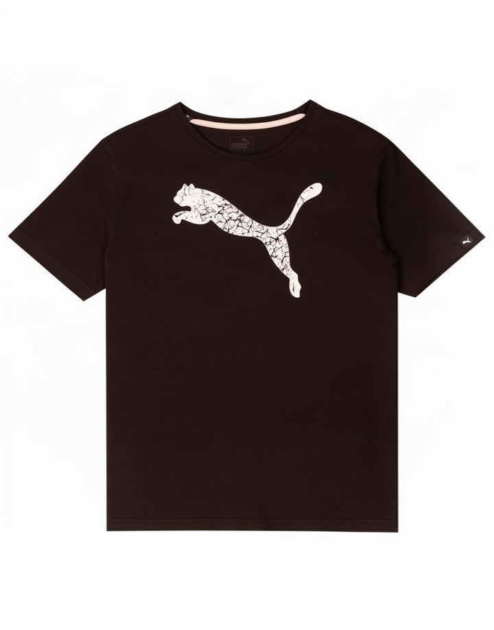 Puma Mens Graphic T-Shirt Top Medium Black Cotton