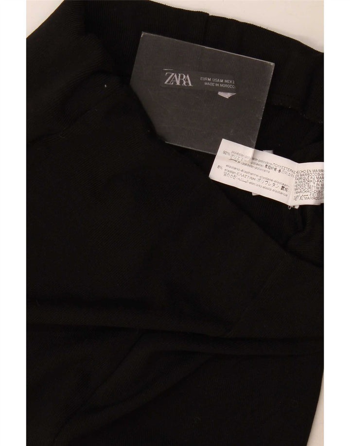 Zara Womens Leggings UK 12 Medium Black Polyester
