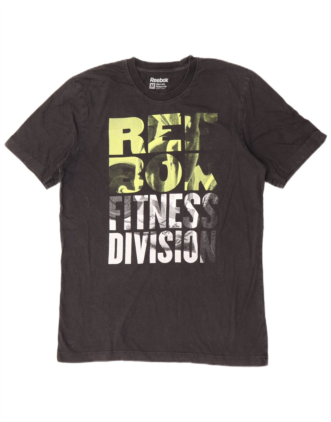 Reebok Mens Graphic T-Shirt Top Medium Black Cotton