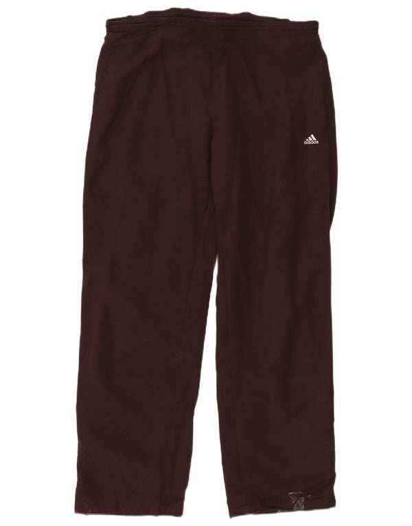 ADIDAS Womens Tracksuit Trousers UK 14 Medium Brown Polyester