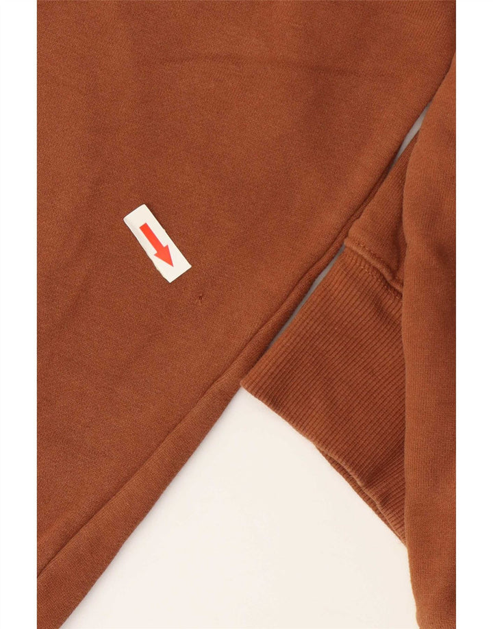 Marks & Spencer Mens Zip Neck Sweatshirt Jumper Large Brown Cotton