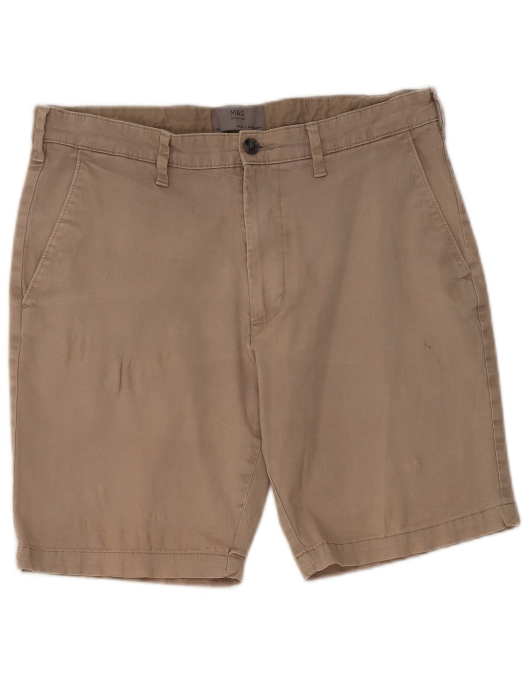 Marks & Spencer Mens Chino Shorts W32 Medium Grey Cotton