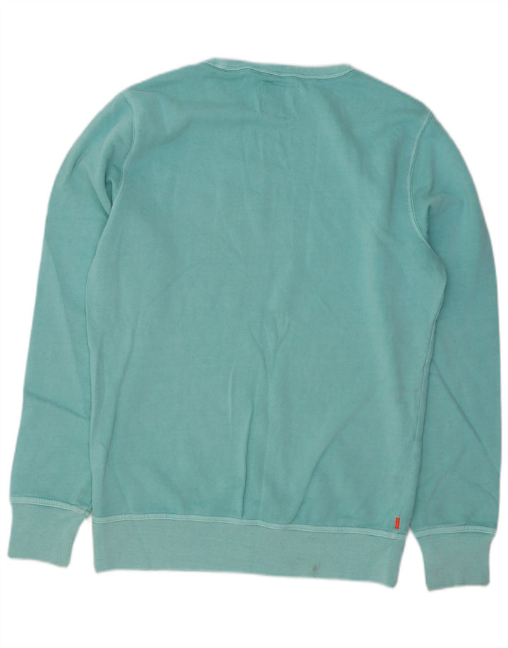 Superdry Mens Sweatshirt Jumper Large Turquoise Cotton