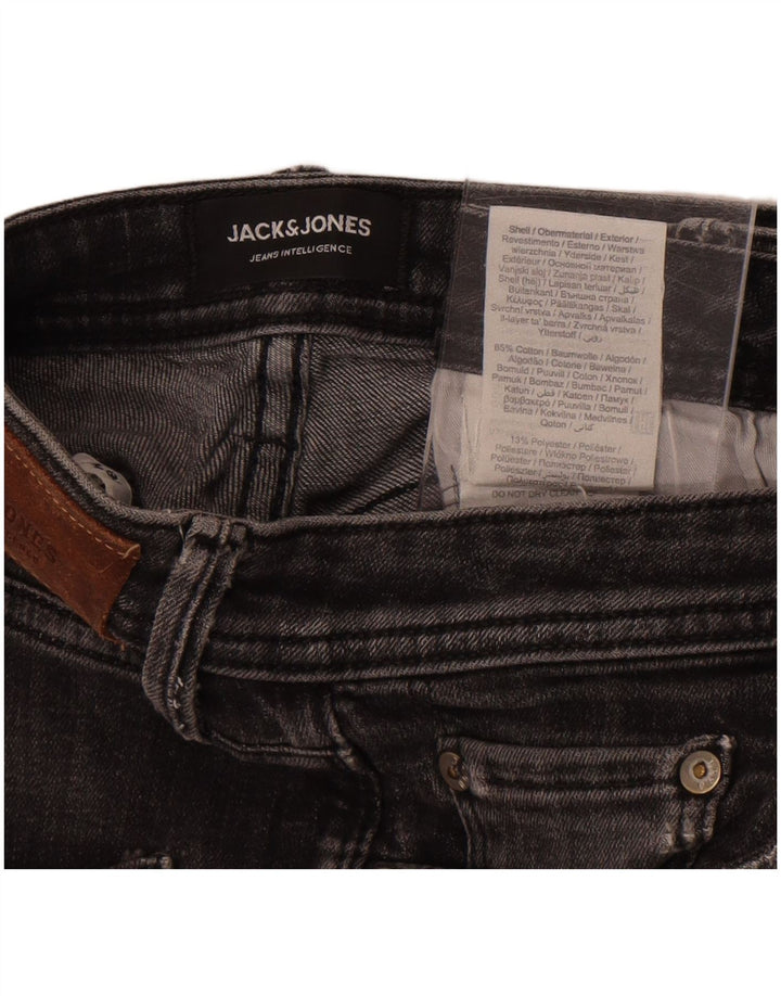 Jack & Jones Mens Distressed Denim Shorts Small W30 Grey Cotton