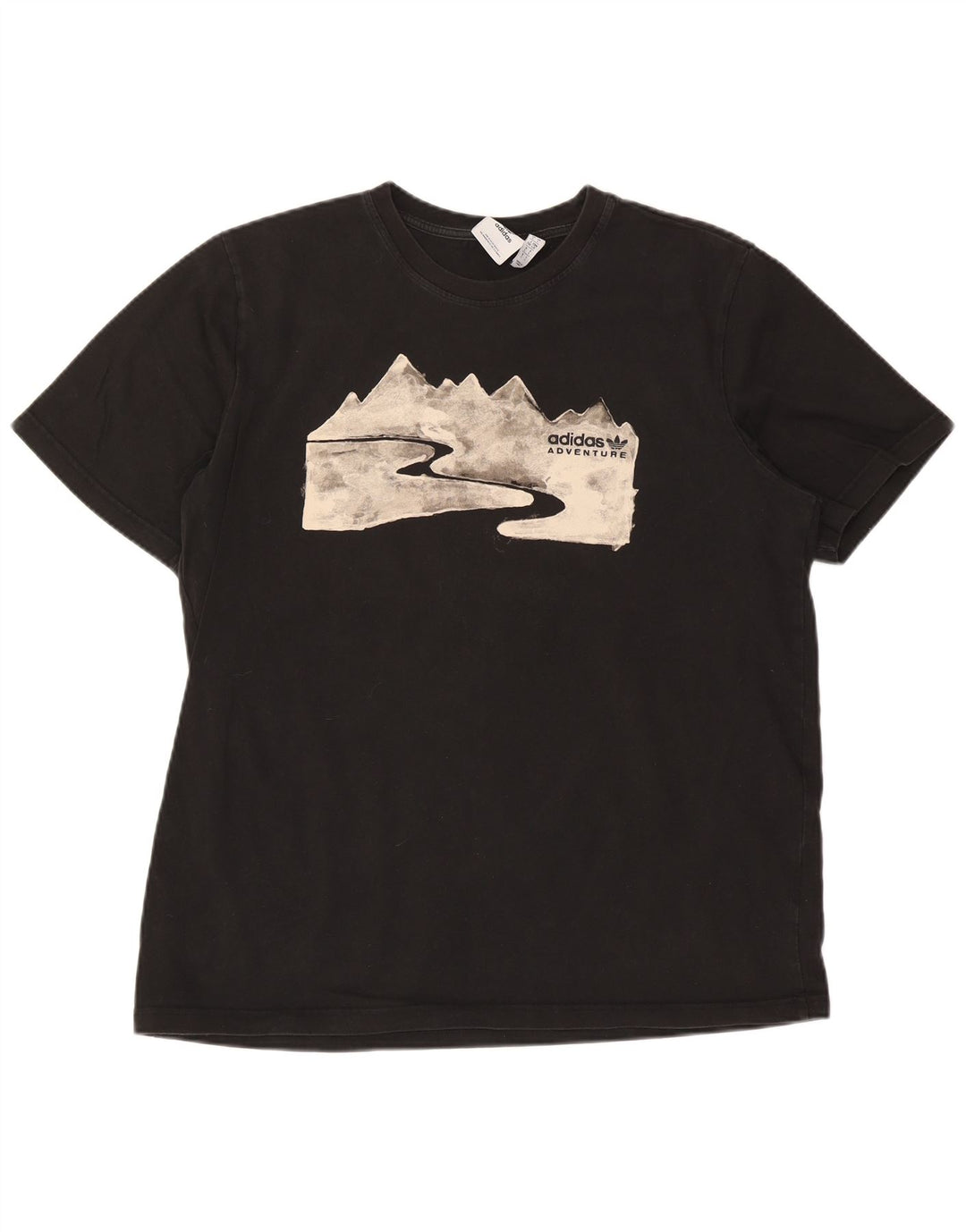 Adidas Mens Graphic T-Shirt Top Large Black Cotton
