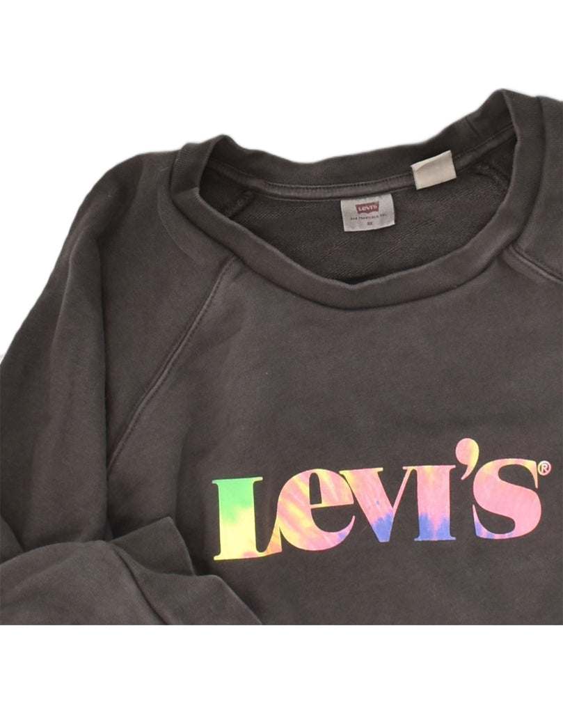 LEVI'S Womens Graphic Sweatshirt Jumper UK 22 3XL Brown Cotton | Vintage Levi's | Thrift | Second-Hand Levi's | Used Clothing | Messina Hembry 