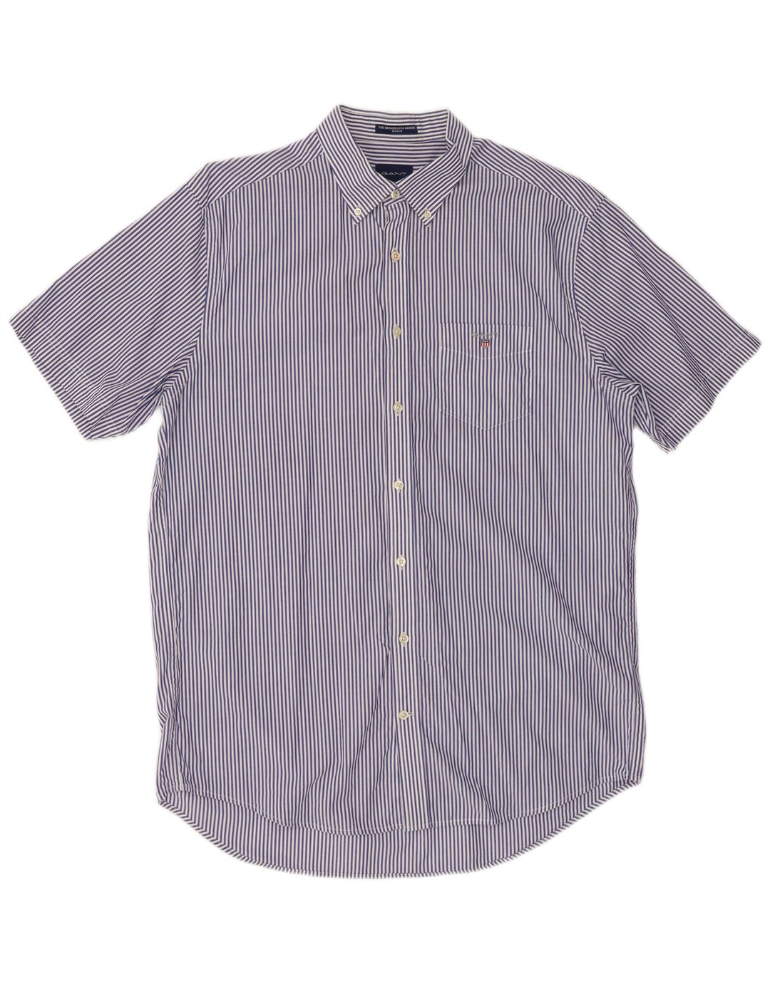 GANT Mens Regular Fit Shirt Size 41/42 16 1/2 Large Navy Blue Pinstripe