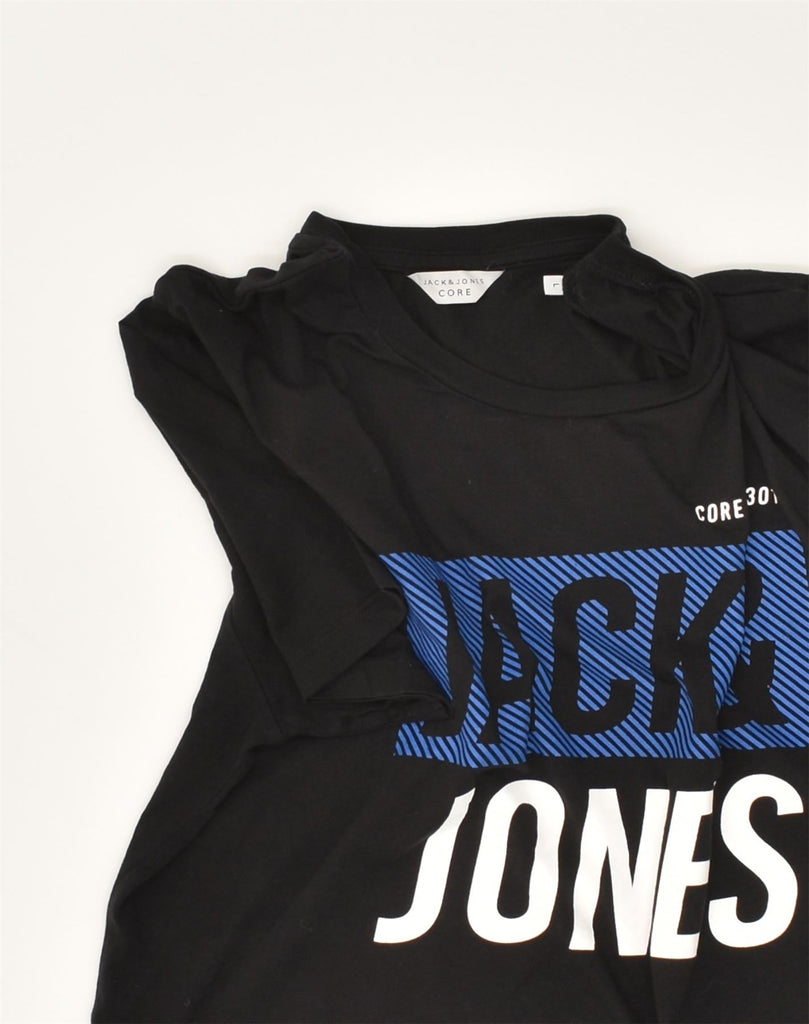 JACK & JONES Mens Graphic T-Shirt Top Large Black Cotton | Vintage Jack & Jones | Thrift | Second-Hand Jack & Jones | Used Clothing | Messina Hembry 