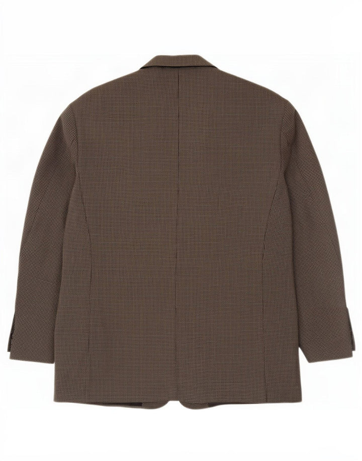 Marks & Spencer Mens 3 Button Blazer Jacket UK 44 XL Grey Gingham New Wool