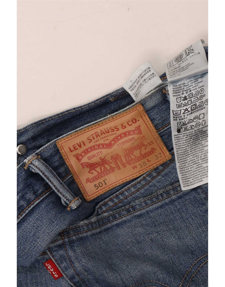 Levi's Mens 501 Straight Jeans W38 L32 Blue Cotton