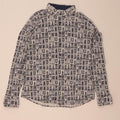 Desoto Mens Abstract Pattern Shirt Large Blue Cotton