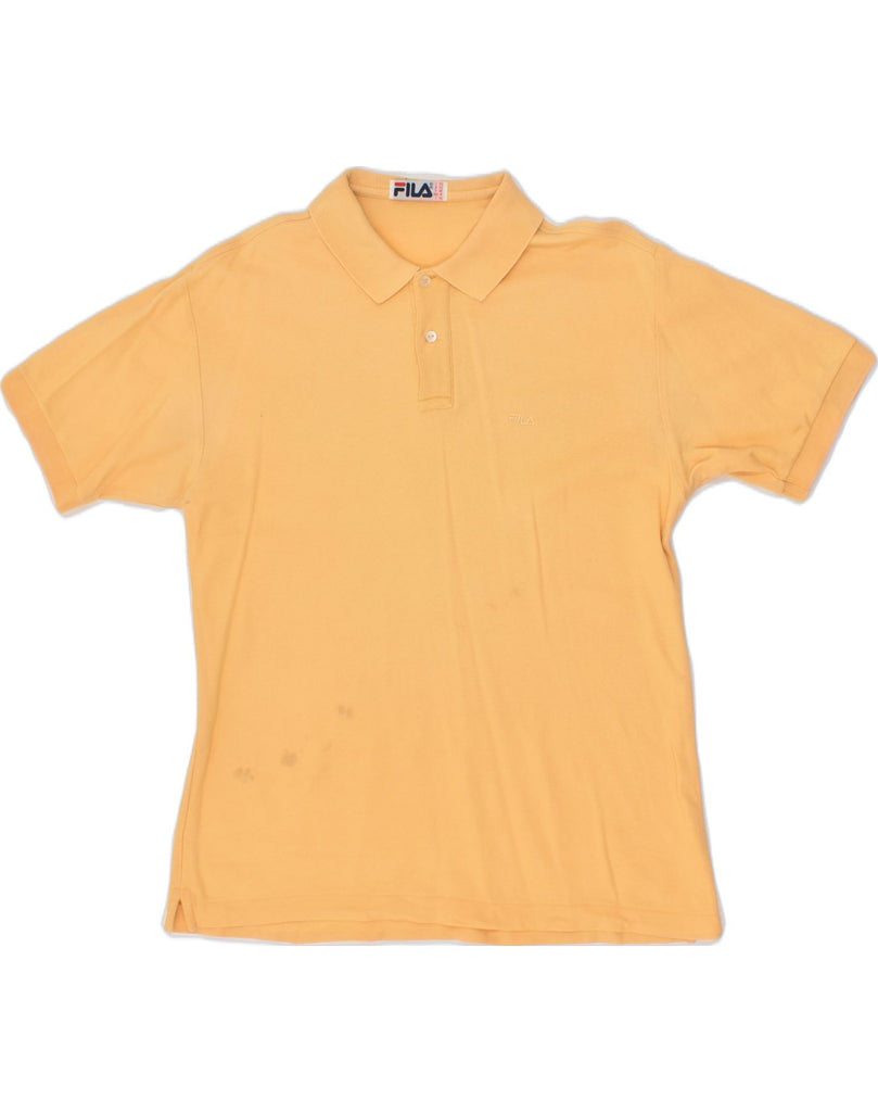 FILA Mens Polo Shirt Medium Yellow | Vintage Fila | Thrift | Second-Hand Fila | Used Clothing | Messina Hembry 