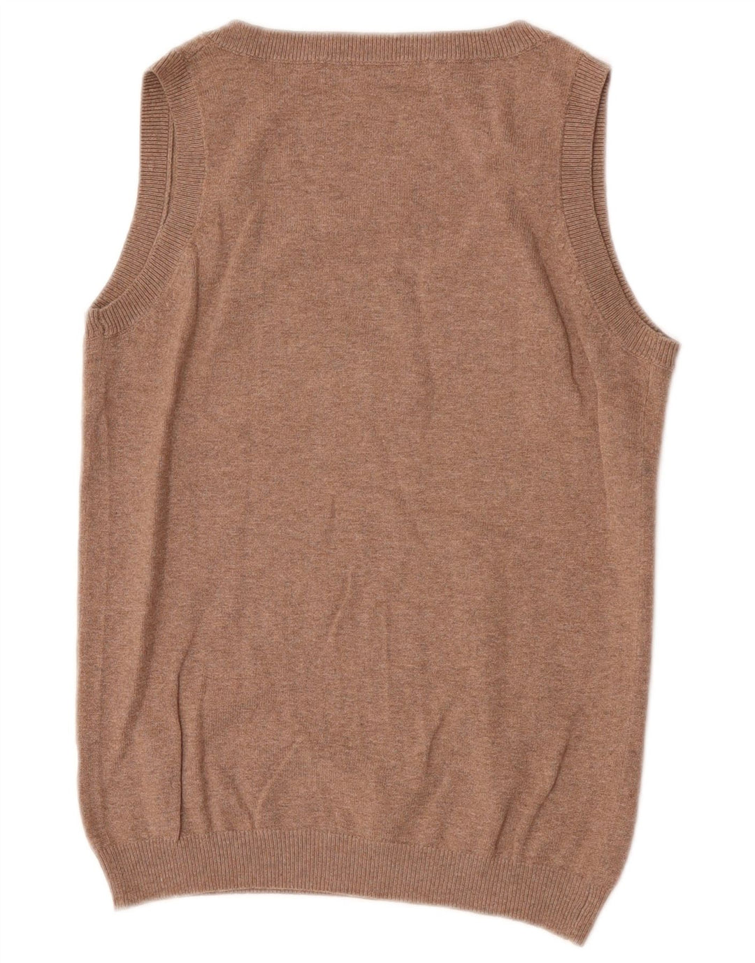 Zara Womens Vest Tank Top UK 12 Medium Brown Flecked Cotton