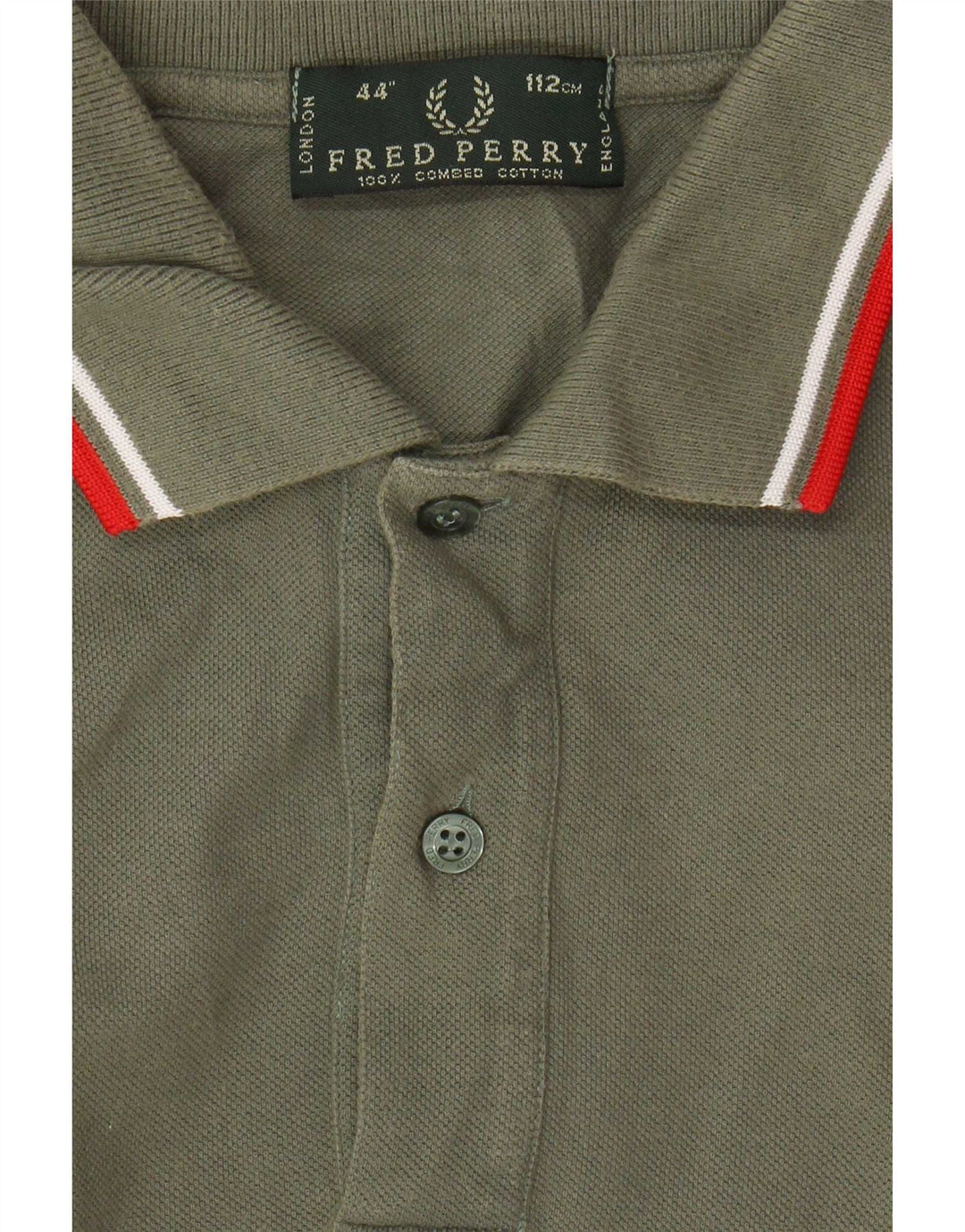 Fred Perry Mens Polo Shirt Large Khaki Cotton