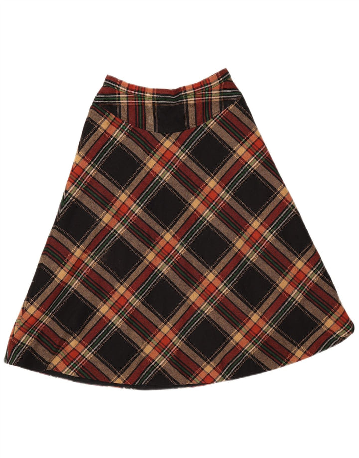 GERARD PASQUIER Womens A-Line Skirt W24 XS Black Check Polyester