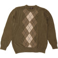 DOCKERS Mens Crew Neck Jumper Sweater Large Khaki Argyle/Diamond Vintage Dockers and Second-Hand Dockers from Messina Hembry 