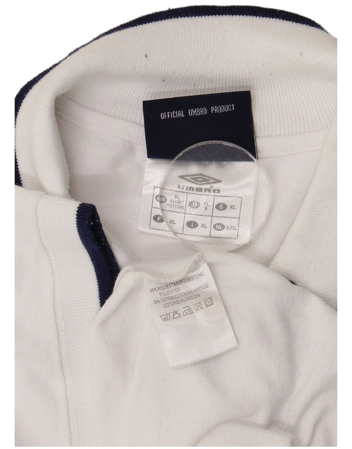 Umbro Mens Polo Shirt XL White Polyester