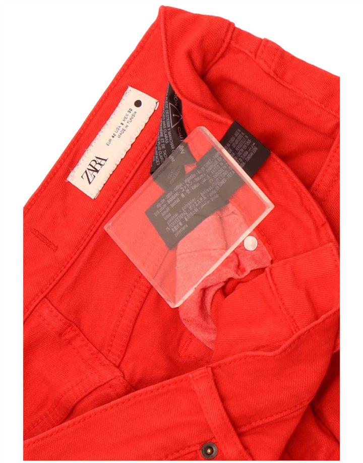 Zara Womens Straight Jeans EU 40 Medium W30 L27 Red Cotton