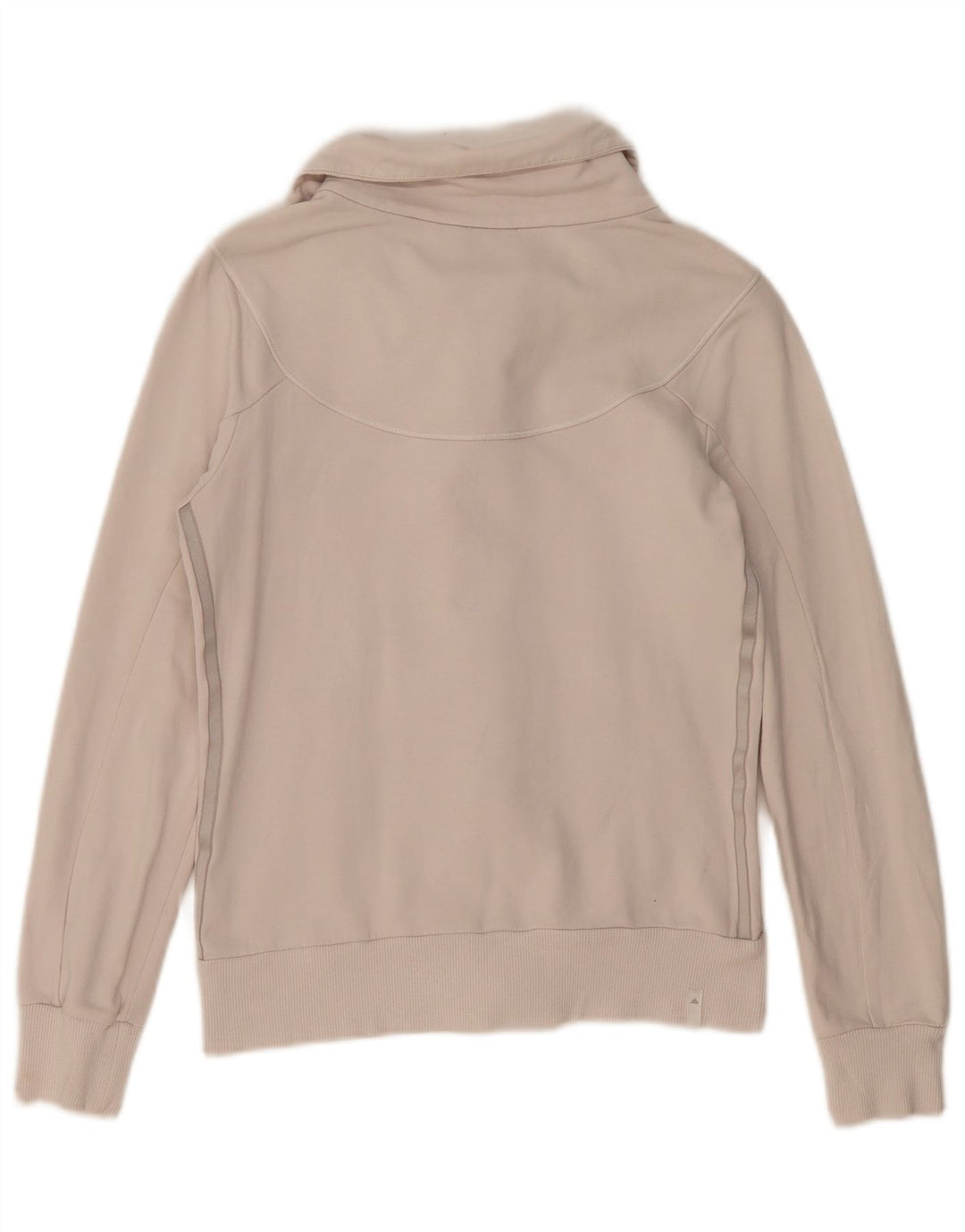 ADIDAS Womens Tracksuit Top Jacket UK 10 Small White Cotton