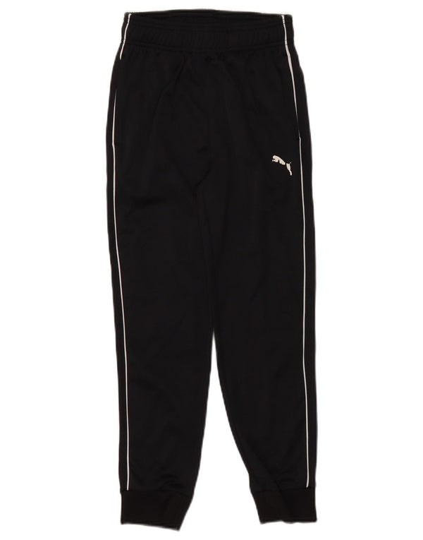 PUMA Boys Tracksuit Trousers Joggers 7-8 Years Small Black Polyester