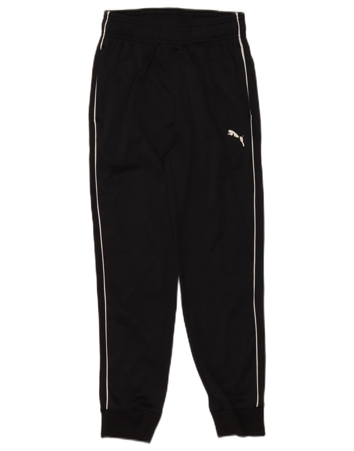 PUMA Boys Tracksuit Trousers Joggers 7-8 Years Small Black Polyester