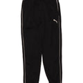 PUMA Boys Tracksuit Trousers Joggers 7-8 Years Small Black Polyester