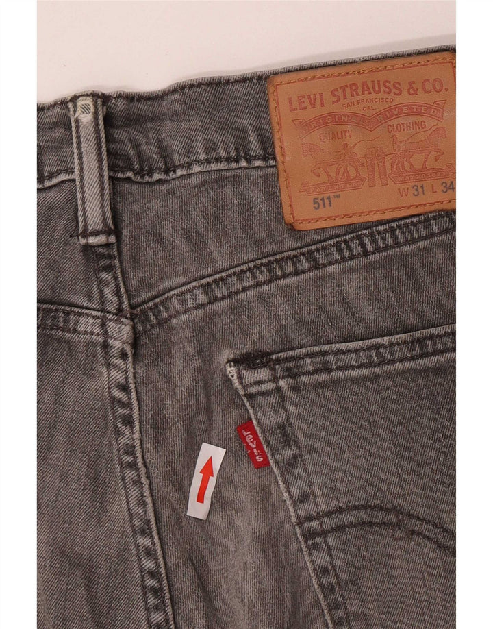 Levi's Mens 511 Slim Jeans W31 L34 Grey Cotton