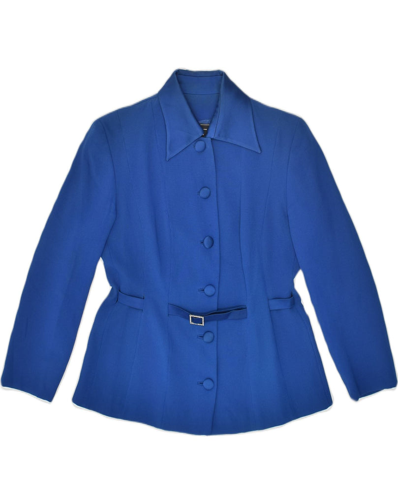 LIST BOUTIQUE Womens 6 Button Blazer Jacket IT 44 Medium Blue Acetate | Vintage List Boutique | Thrift | Second-Hand List Boutique | Used Clothing | Messina Hembry 