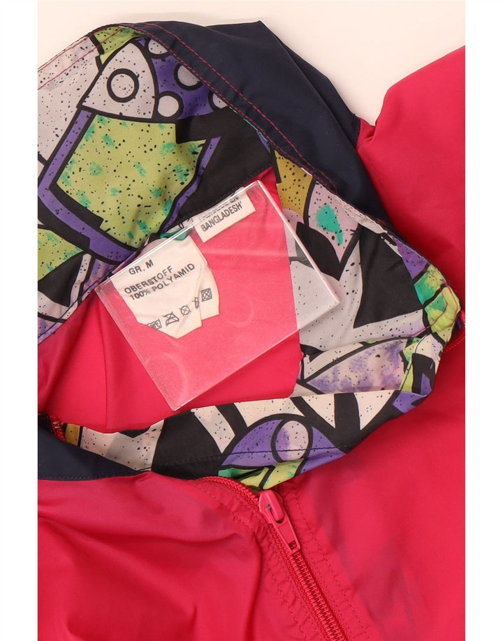 VINTAGE Mens Hooded Rain Jacket UK 38 Medium Multicoloured Geometric