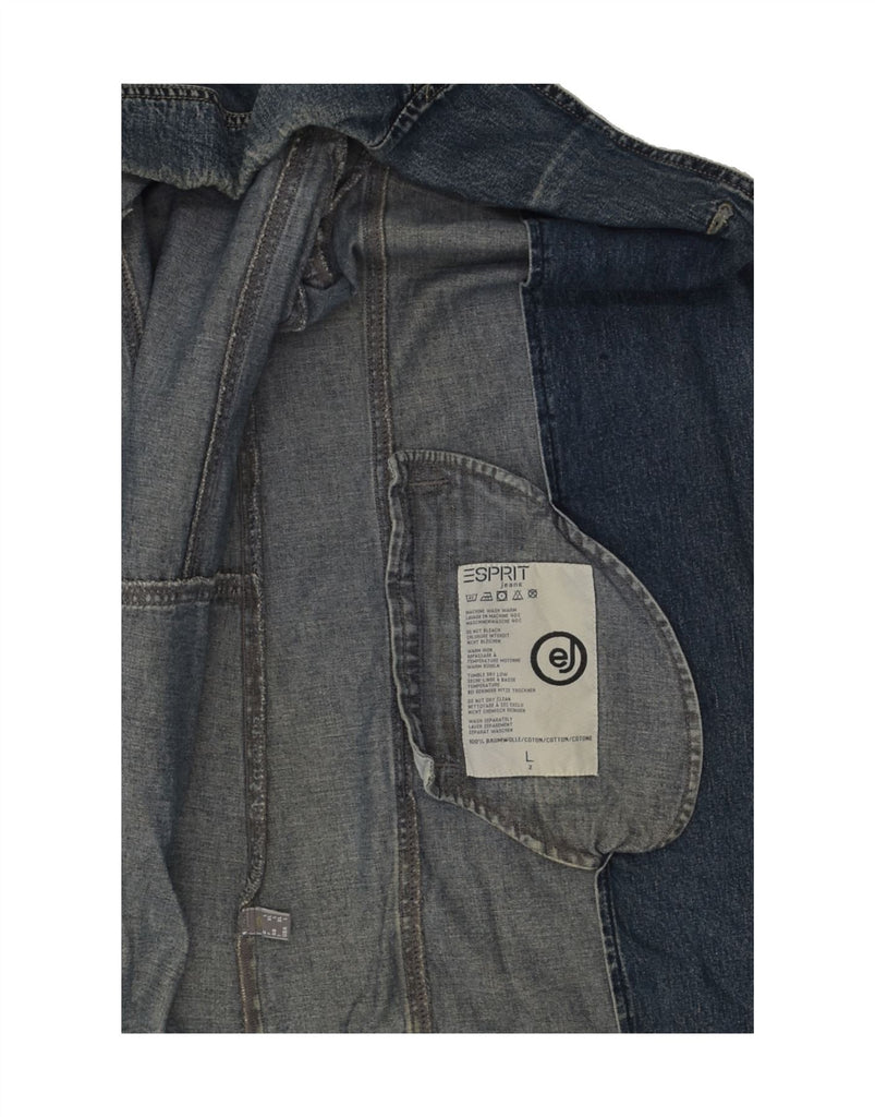 ESPRIT Womens Denim Jacket UK 16 Large Navy Blue Cotton | Vintage Esprit | Thrift | Second-Hand Esprit | Used Clothing | Messina Hembry 