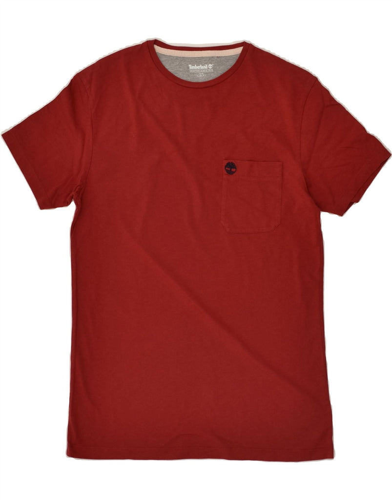 TIMBERLAND Mens Slim Fit T-Shirt Top Small Red Cotton Vintage Timberland and Second-Hand Timberland from Messina Hembry 