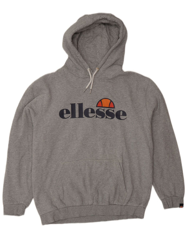 Ellesse Mens Graphic Hoodie Jumper XL Grey Cotton