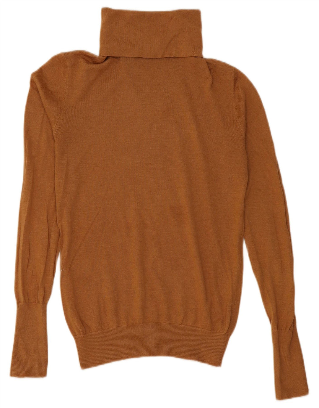 Zara Womens Roll Neck Jumper Sweater UK 12 Medium Brown Modal