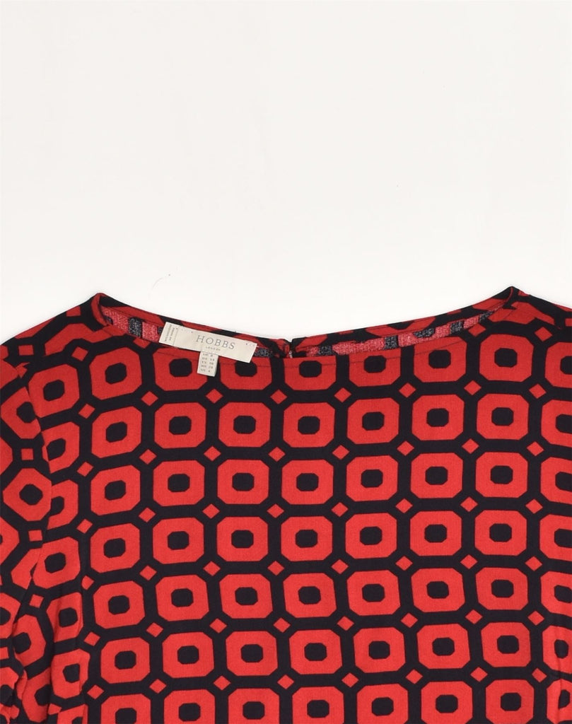 HOBBS Womens Blouse Top UK 8 Small  Red Geometric Viscose | Vintage Hobbs | Thrift | Second-Hand Hobbs | Used Clothing | Messina Hembry 