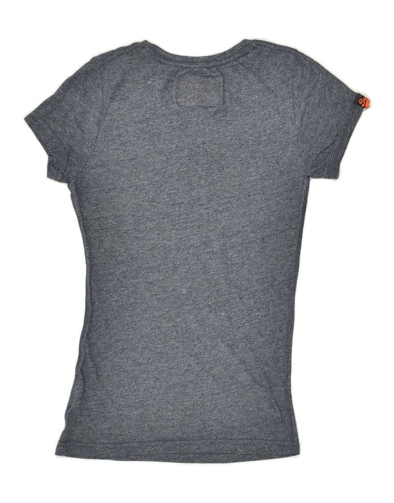 SUPERDRY Womens Graphic T-Shirt Top UK 6 XS Grey Cotton | Vintage Superdry | Thrift | Second-Hand Superdry | Used Clothing | Messina Hembry 