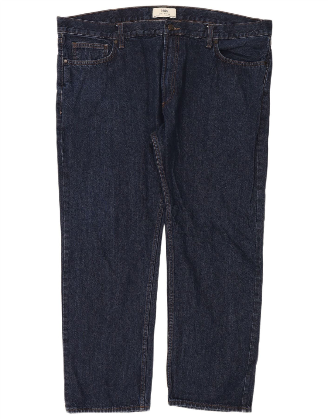 Marks & Spencer Mens Straight Jeans W44 L31 Navy Blue Cotton