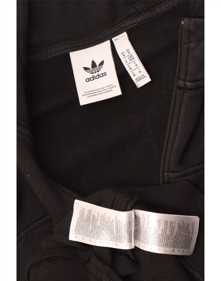 Adidas Mens Zip Hoodie Sweater Medium Black Cotton