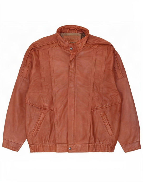 Vintage Mens Leather Jacket IT 50 Large Brown