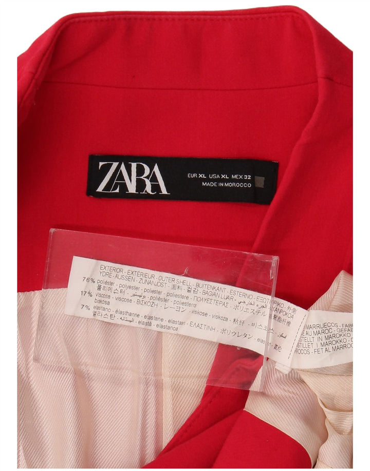 Zara Womens Blazer Jacket UK 18 XL Pink Polyester