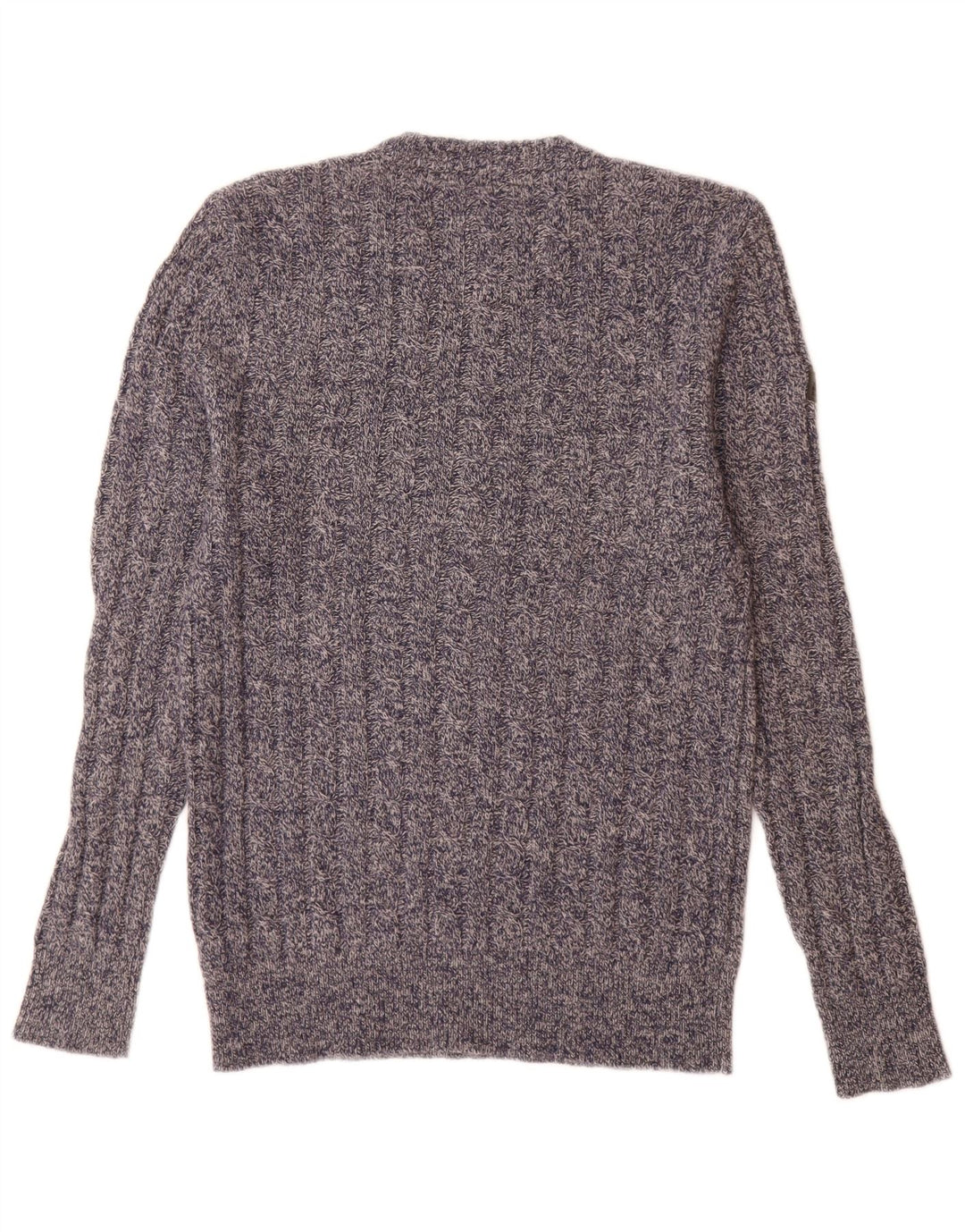Superdry Mens Crew Neck Jumper Sweater Large Navy Blue Flecked Lambswool