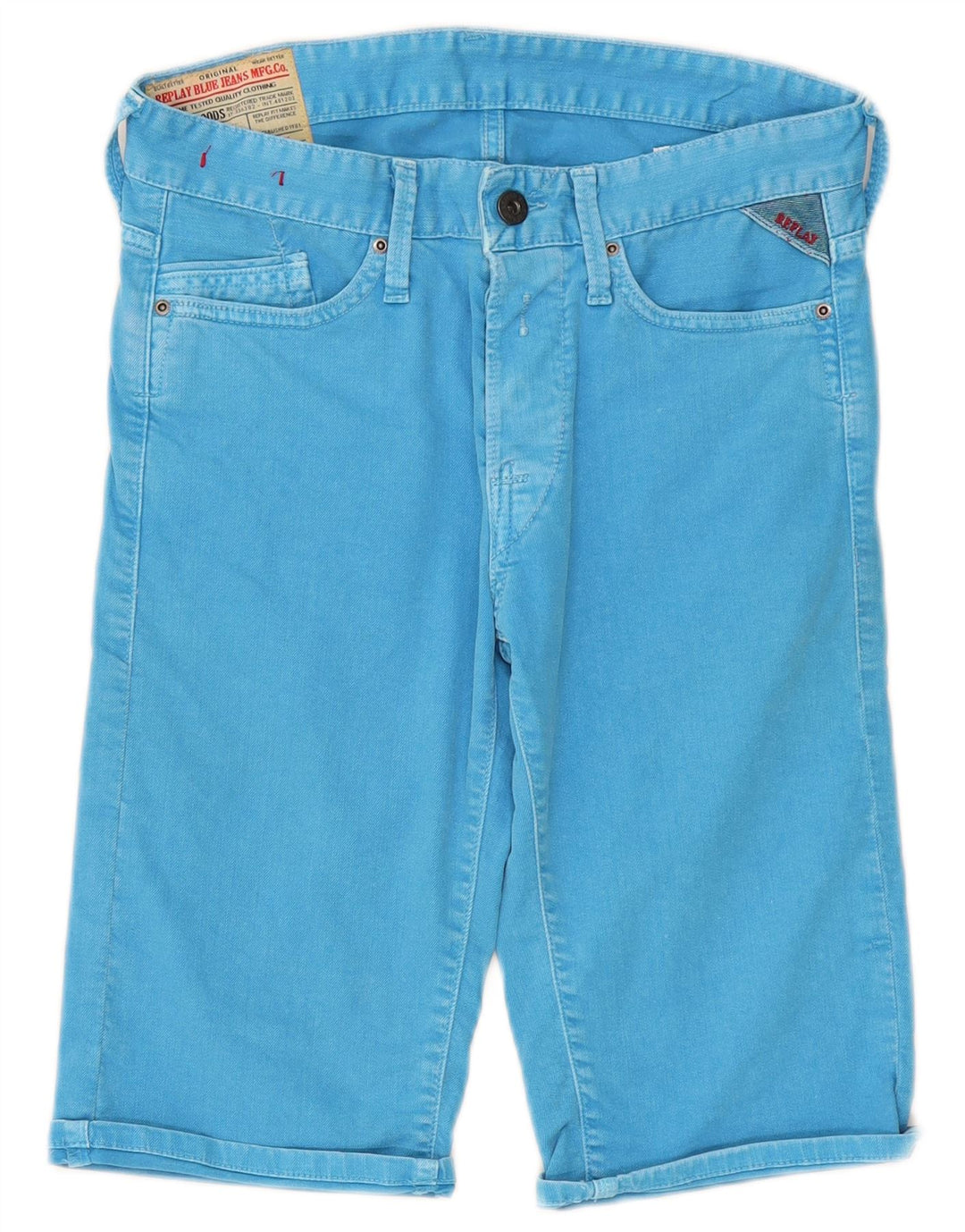 Replay Boys Denim Shorts 15-16 Years W28 Blue Cotton