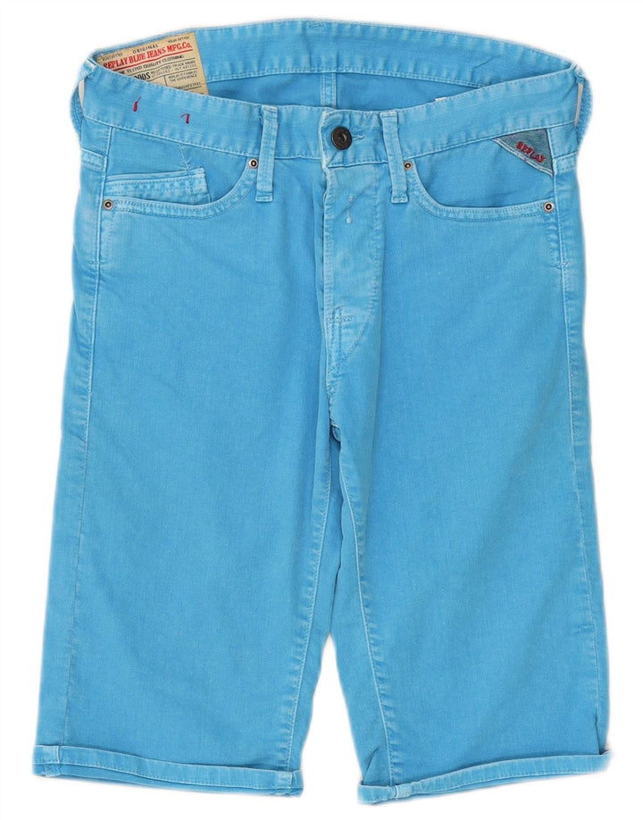 Replay Boys Denim Shorts 15-16 Years W28 Blue Cotton