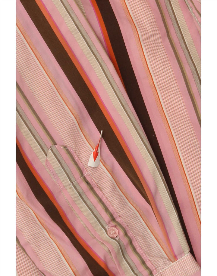 Ted Baker Mens Regular Fit Shirt Size 4 Large Pink Striped Cotton