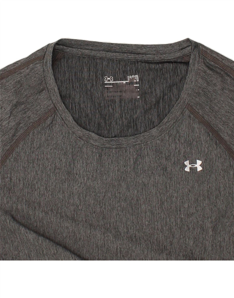 UNDER ARMOUR Womens T-Shirt Top UK 14 Large Grey Flecked | Vintage Under Armour | Thrift | Second-Hand Under Armour | Used Clothing | Messina Hembry 
