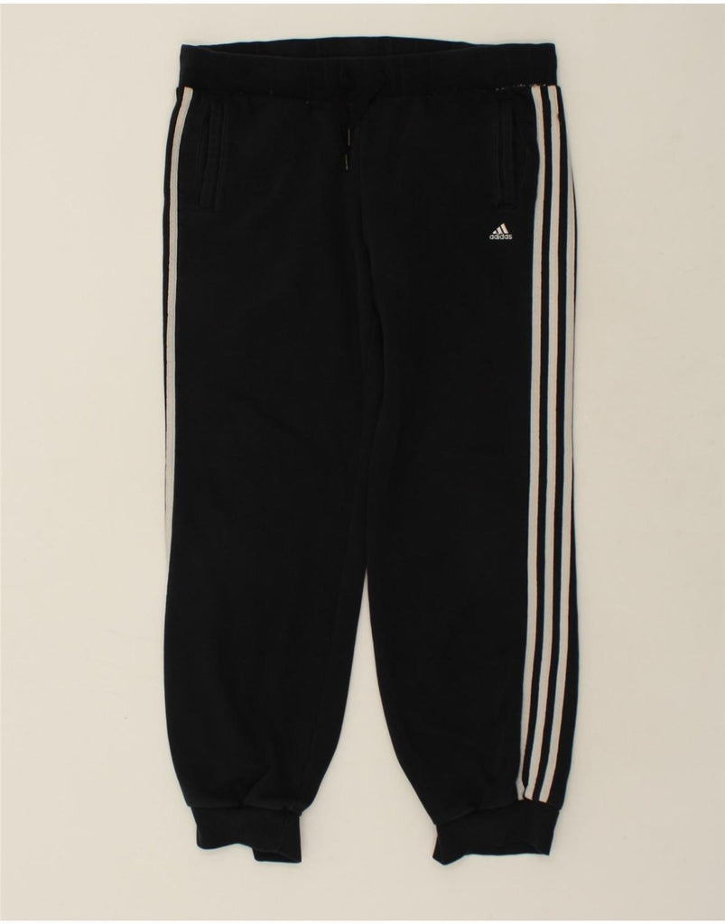 ADIDAS Womens Tracksuit Trousers Joggers UK 12/14 Medium Black Cotton | Vintage Adidas | Thrift | Second-Hand Adidas | Used Clothing | Messina Hembry 