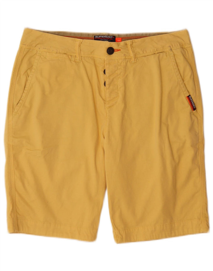 Superdry Mens Chino Shorts W33 Large Yellow Cotton